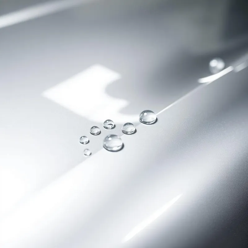 Hydrophobic water beads on ceramic-coated paint